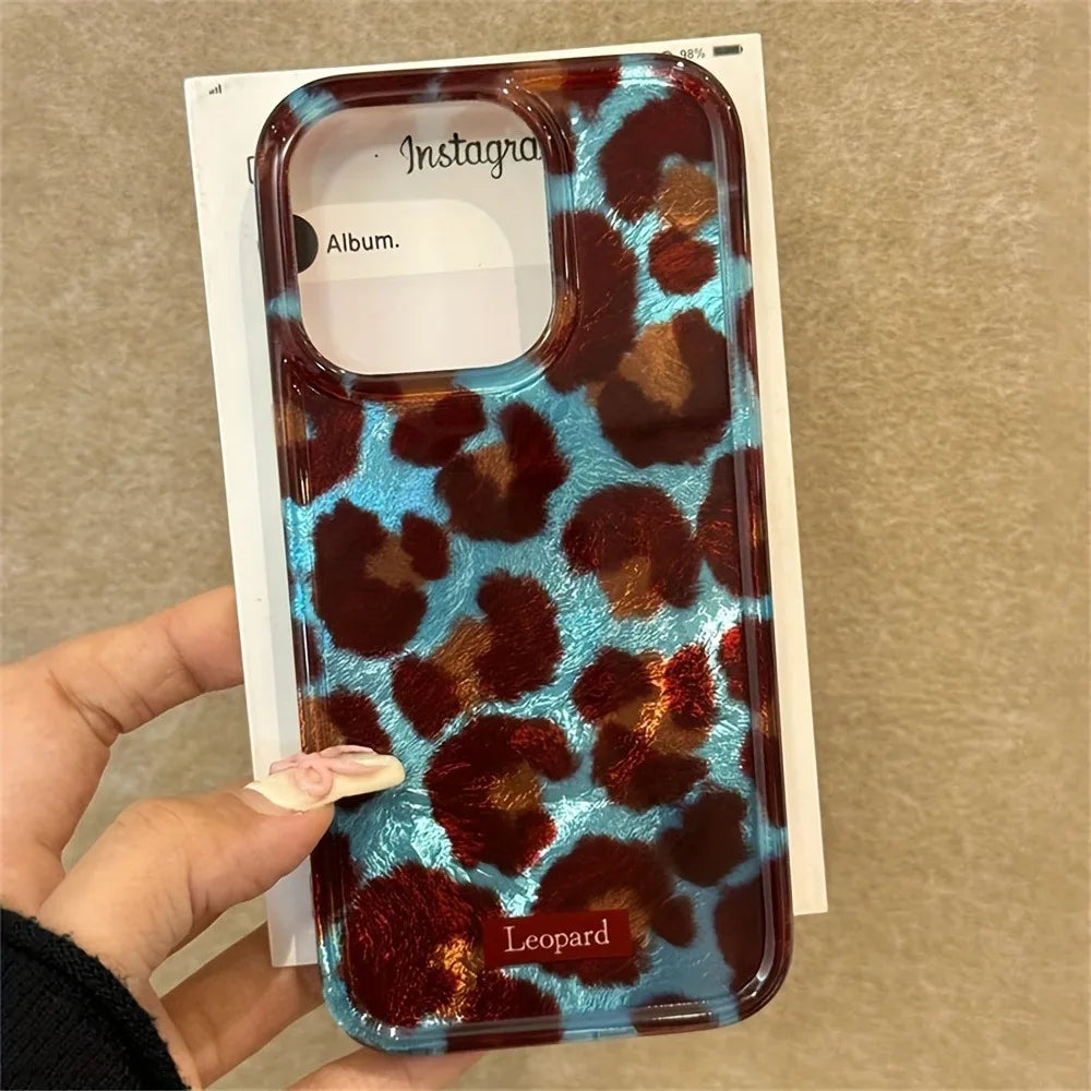 Fashion Smudge Leopard Print Soft Phone Case For iPhone