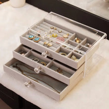 Load image into Gallery viewer, High Capacity Three Layer Flannel Jewellery Box
