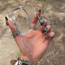 Load image into Gallery viewer, Transparent Phone Case For iPhone Corrugated Silicone Bumper Back Cover
