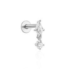Load image into Gallery viewer, 1pc Mini Zircon Thick Flat Screw Back Drop Earrings
