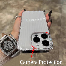 Load image into Gallery viewer, Transparent Phone Case For iPhone Corrugated Silicone Bumper Back Cover
