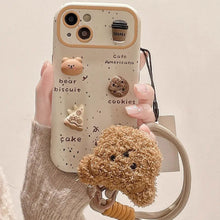 Load image into Gallery viewer, Cute Bear Coffee Phone Case, for IPhone with Lanyard
