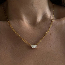 Load image into Gallery viewer, Pear and Square Shaped Zircon Necklace
