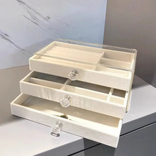 Load image into Gallery viewer, High Capacity Three Layer Flannel Jewellery Box
