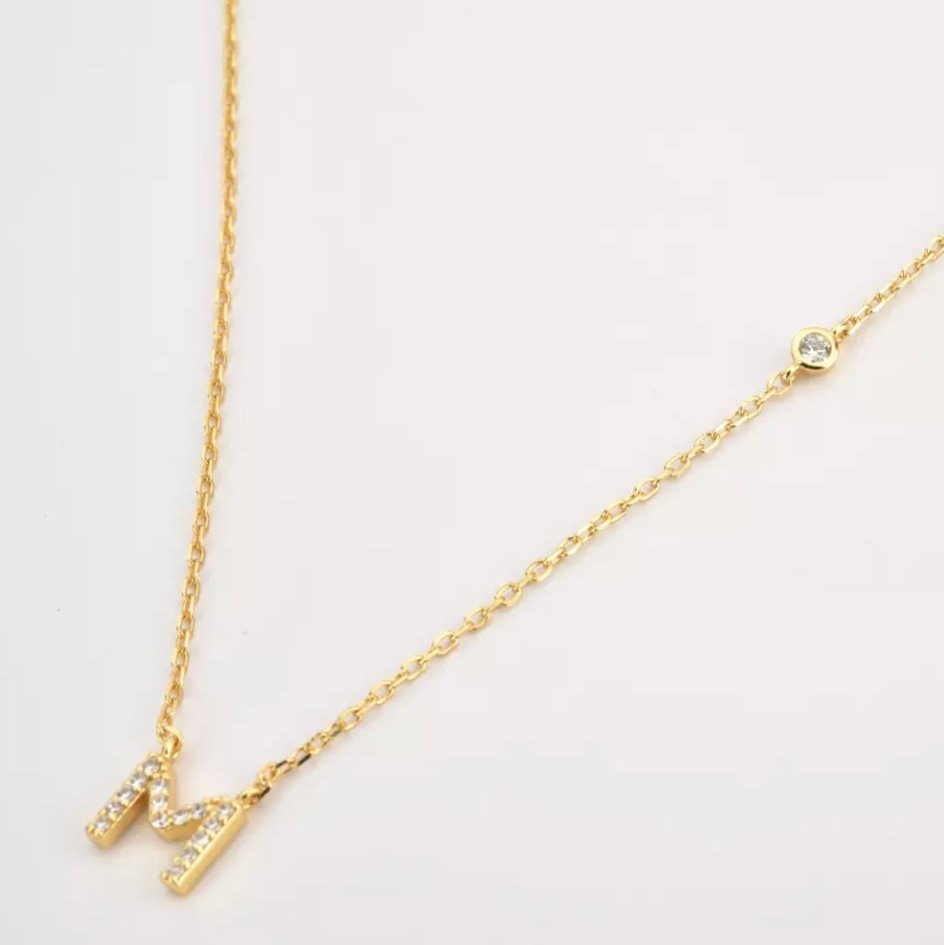 INITIAL LUXE DIAMANTÉ NECKLACE