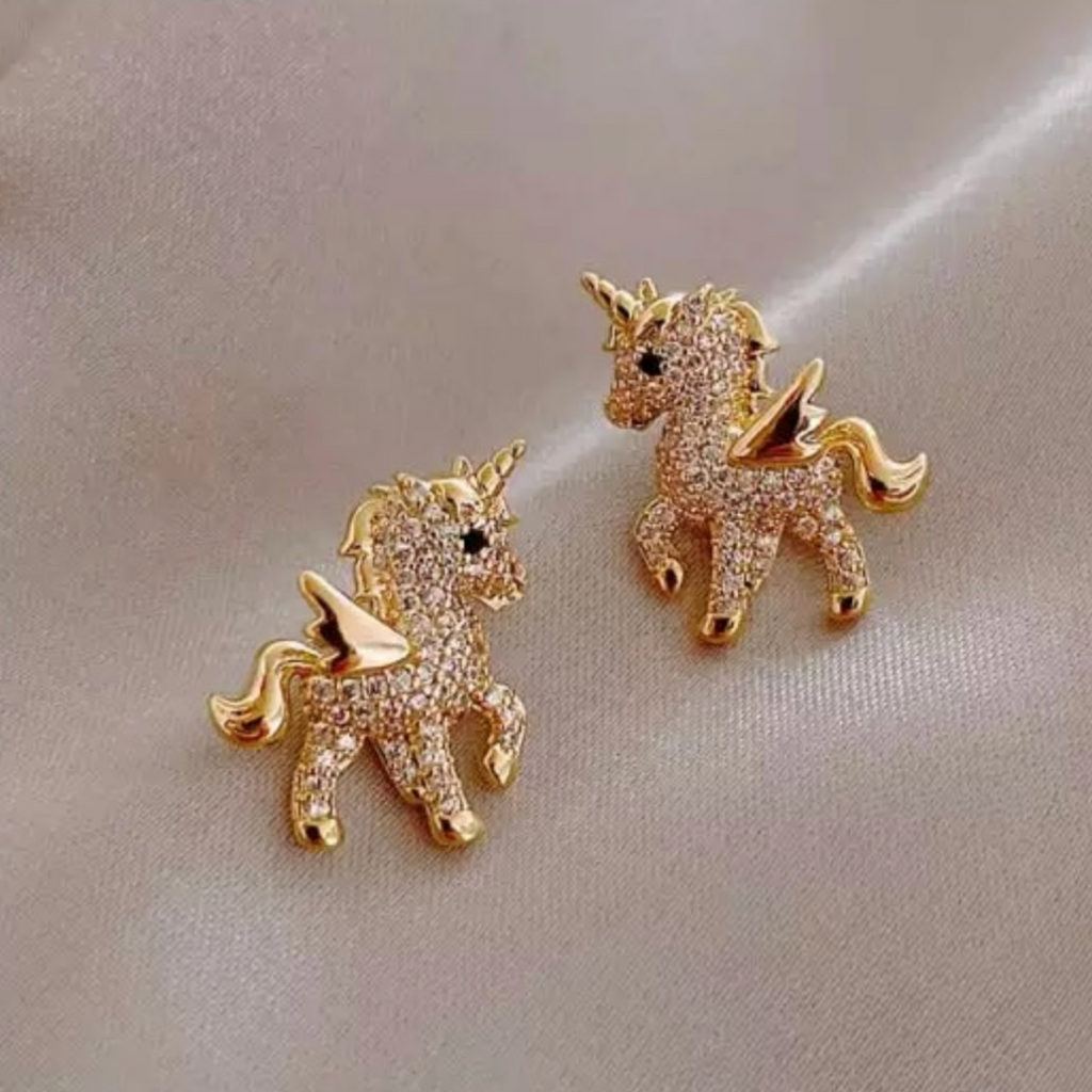 Diamanté Unicorn Stud Earrings