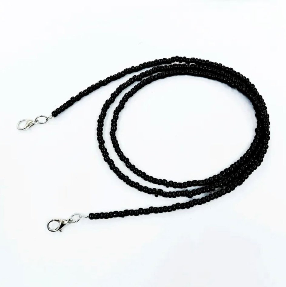 BLACK BEADED SUNGLASSES CHAIN