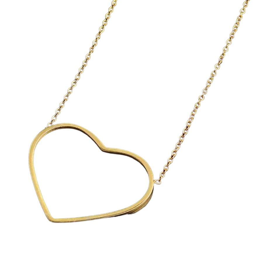 EMILY LUXE LARGE OPEN HEART NECKLACE