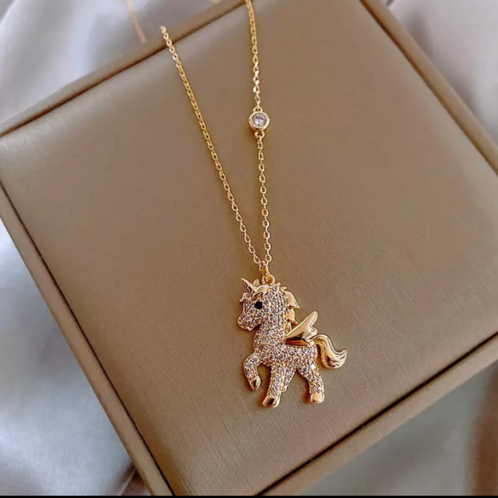 Diamanté Unicorn Necklace